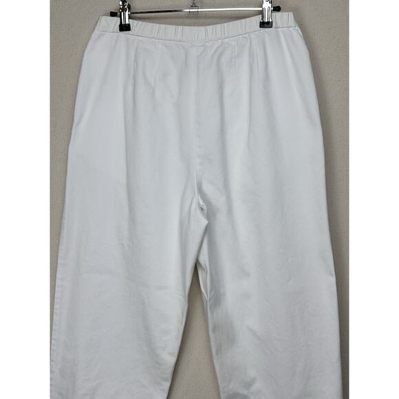 Talbots Women’s White Pants Loose Fit Elastic Waist 100% Cotton Sz 6 - Picture 16 of 16